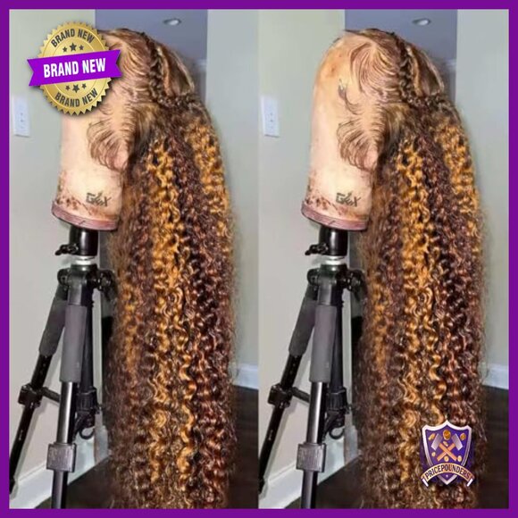 28 Inch Full Lace Wig Human Hair 250 Density Curly Pre Plucked Adjustable main image 6